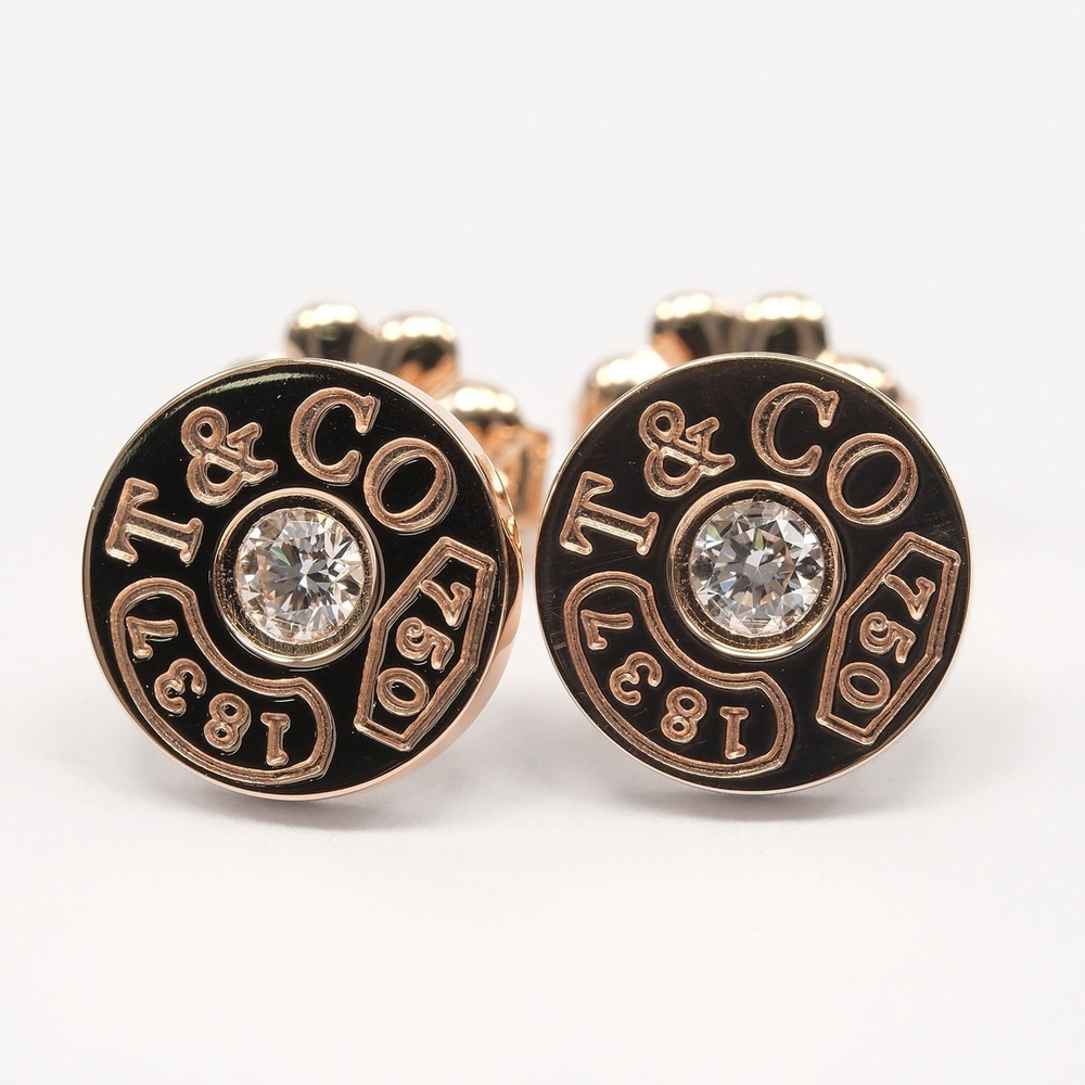 TIFFANY 18k Gold Diamond Earrings - Picture 8 of 11
